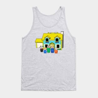 Blonde Family With Yellow House Tank Top